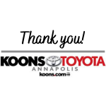 Thumbnail image for Thank you, Koons Annapolis Toyota