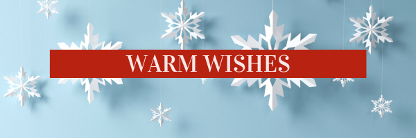 Warm Wishes with snowflakes in background