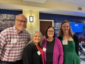 AACLC Board member Michael Green, tutor & conversation group facilitators, Nancy Robinson & Mary Waters, & Jane Seiss at the Seeds 4 Success Cocktails for a Cause event.