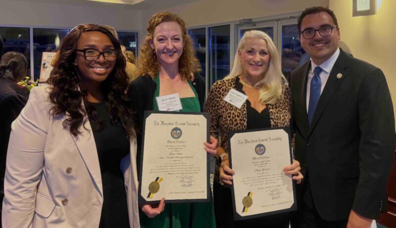 On October 16, Senator Shaneka Henson & Delegate Dylan Behler presented citations to Jane Seiss & Mary Spencer (former Community Foundation of Anne Arundel County President & CEO) on behalf of the Maryland General Assembly.