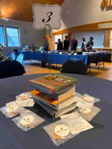 Stacks of good reads made up our table centerpieces. Guests were invited to take a book home.